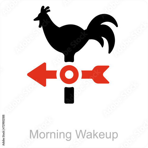 Morning Wakeup and morning icon concept