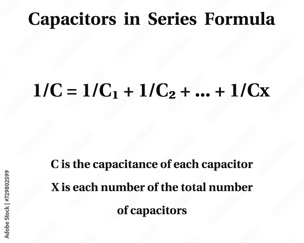 Capacitors in Series on the white background. Bayes rule. The concept in decision theory. Education science. Vector illustration. Capacitors in Series on the white background. Bayes rule. The concept in decision theory. Education science. Vector illustration.