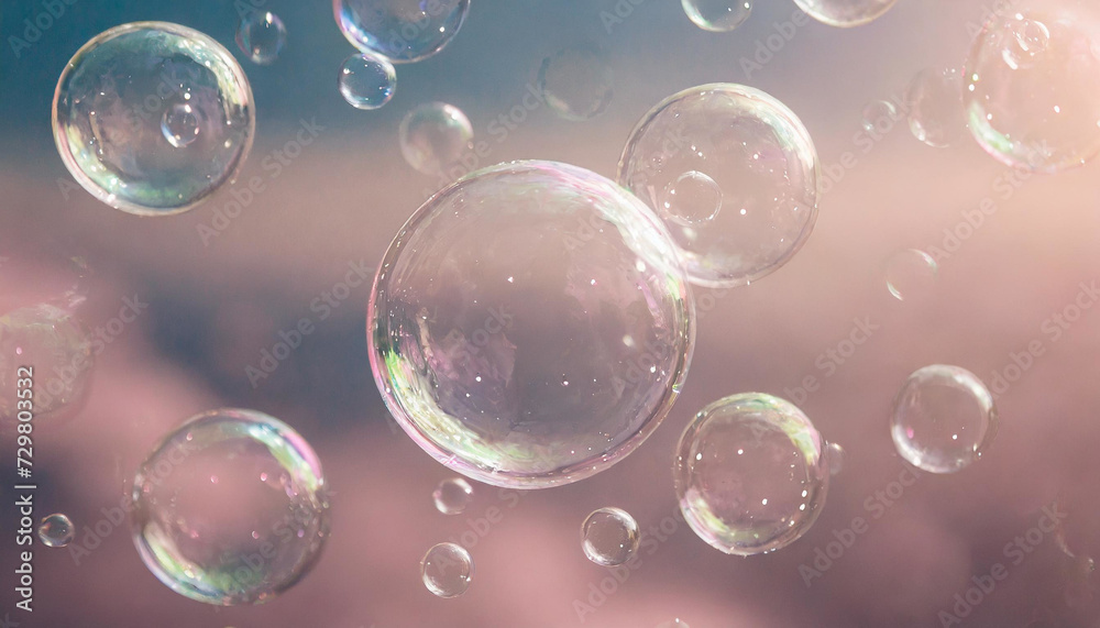 Pastel Passion: Pink Background Enchants with Floating Soap Bubble Beauty