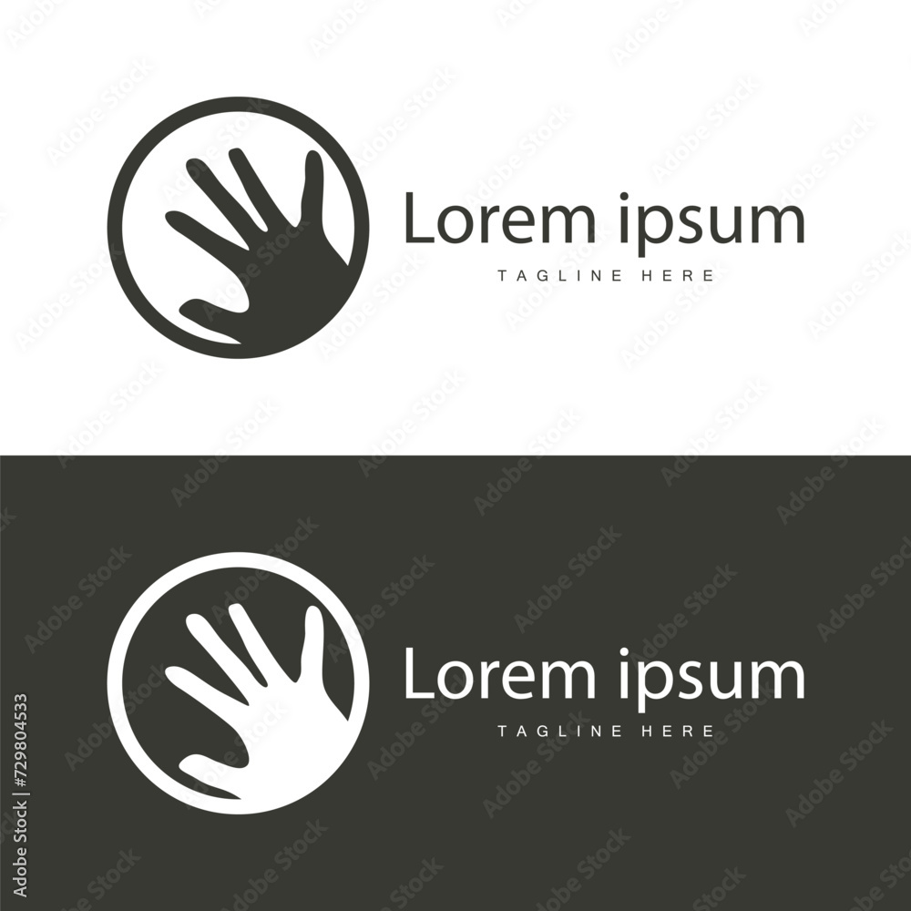 Simple hand and fingers vector design minimalist black silhouette product brand hand logo template Simple hand and fingers vector design minimalist black silhouette product brand hand logo template