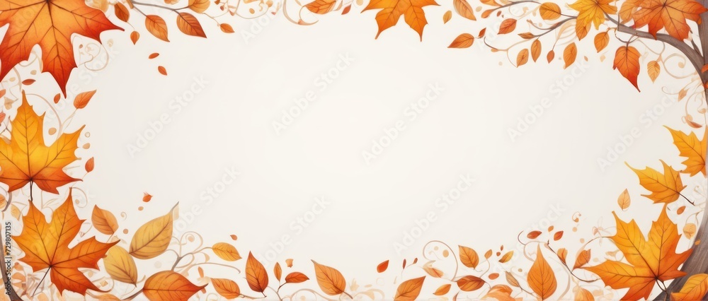 Autumn background: yellow-orange leaves on white, great for text or objects. Autumn background: yellow-orange leaves on white, great for text or objects.