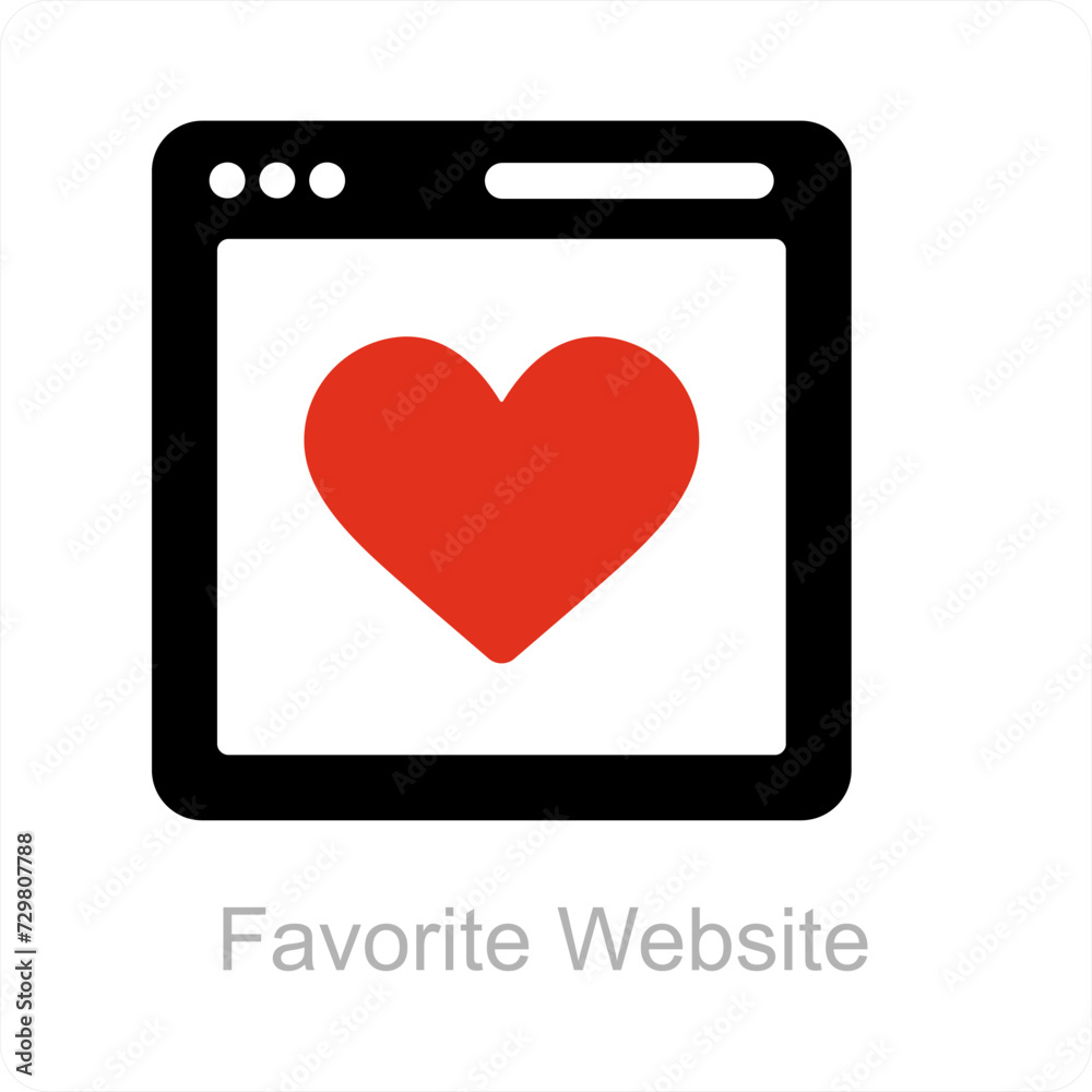 Favorite Website and Browser icon concept Favorite Website and Browser icon concept