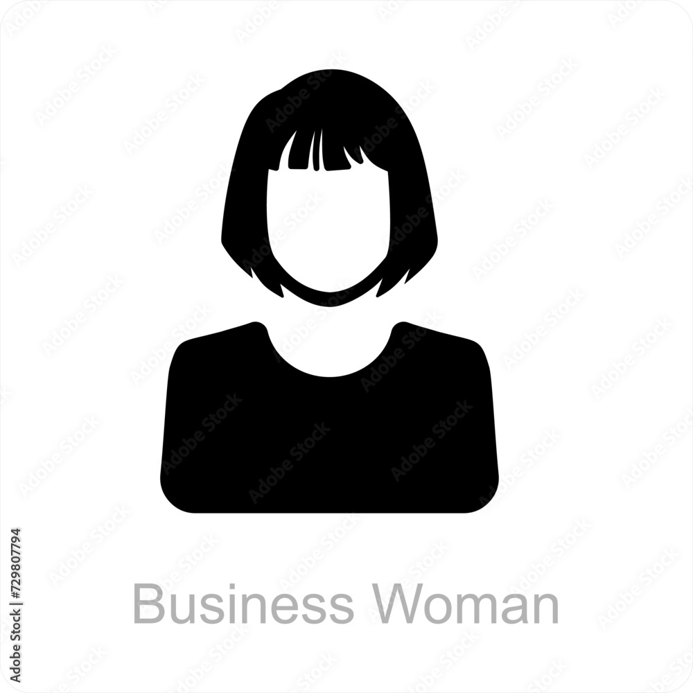 Business Women and management icon concept Business Women and management icon concept