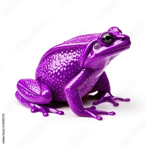 Photo of purple frog isolated on white background
