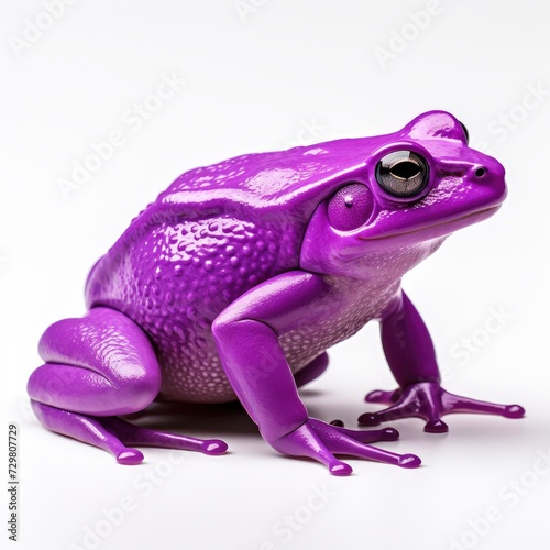 Photo of purple frog isolated on white background