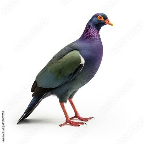 Photo of purple gallinule bird isolated on white background photo