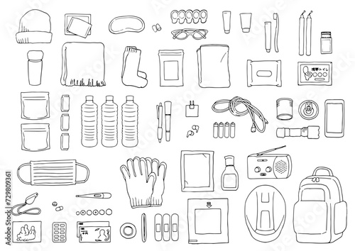 冬の非常用持ち出し用品のセット