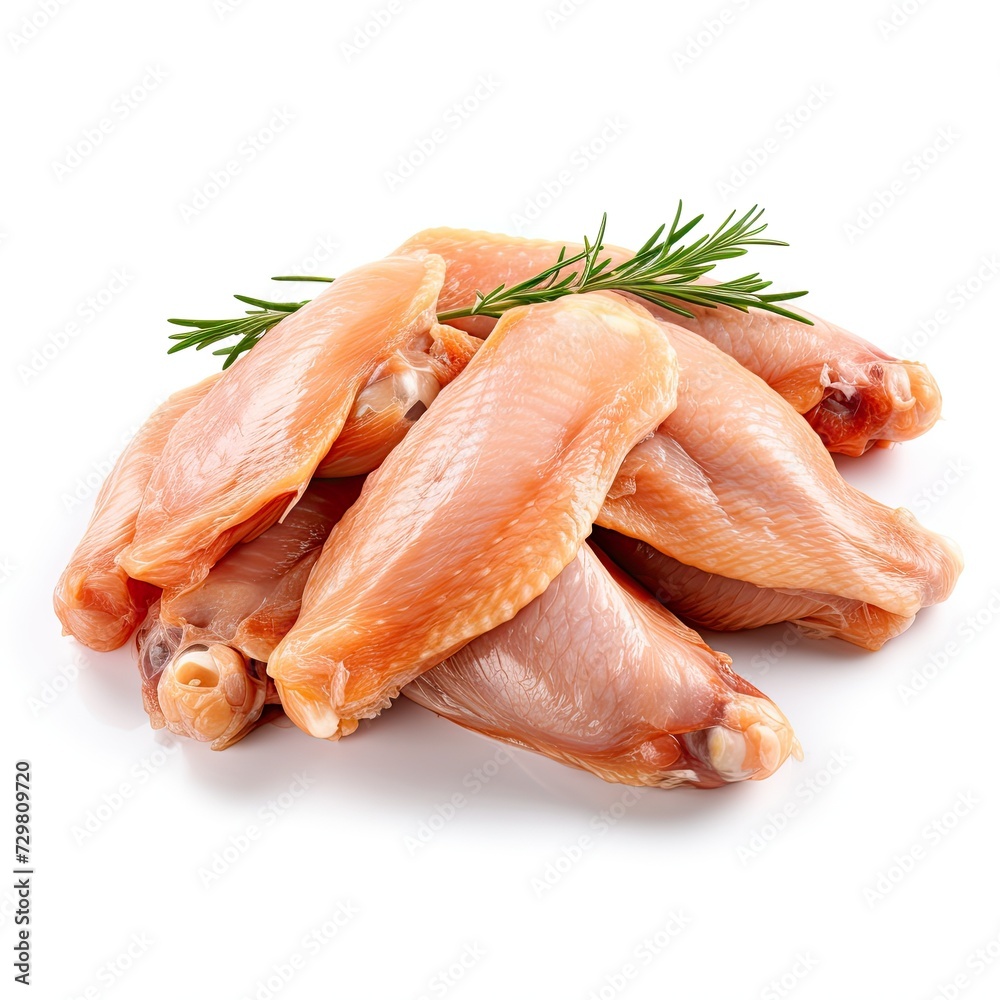 Photo of raw chicken wings isolated on white background Photo of raw chicken wings isolated on white background