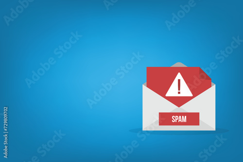 Spamming mailbox icon. Email hacking and spam warning symbol. EPS10 Vector Illustration.	