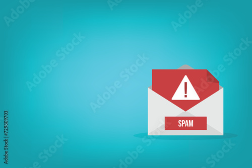 Spamming mailbox icon. Email hacking and spam warning symbol. EPS10 Vector Illustration.	