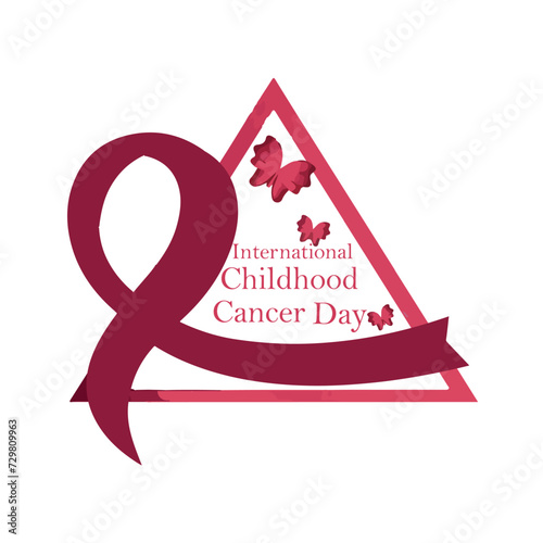 Vector illustration of International Childhood Cancer Day design template concept observed with Yellow Ribbon.