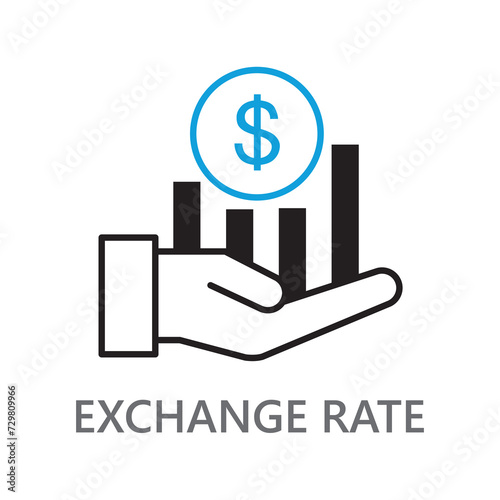 exchange rate icon. High quality design element. Editable linear style stroke. Vector icon