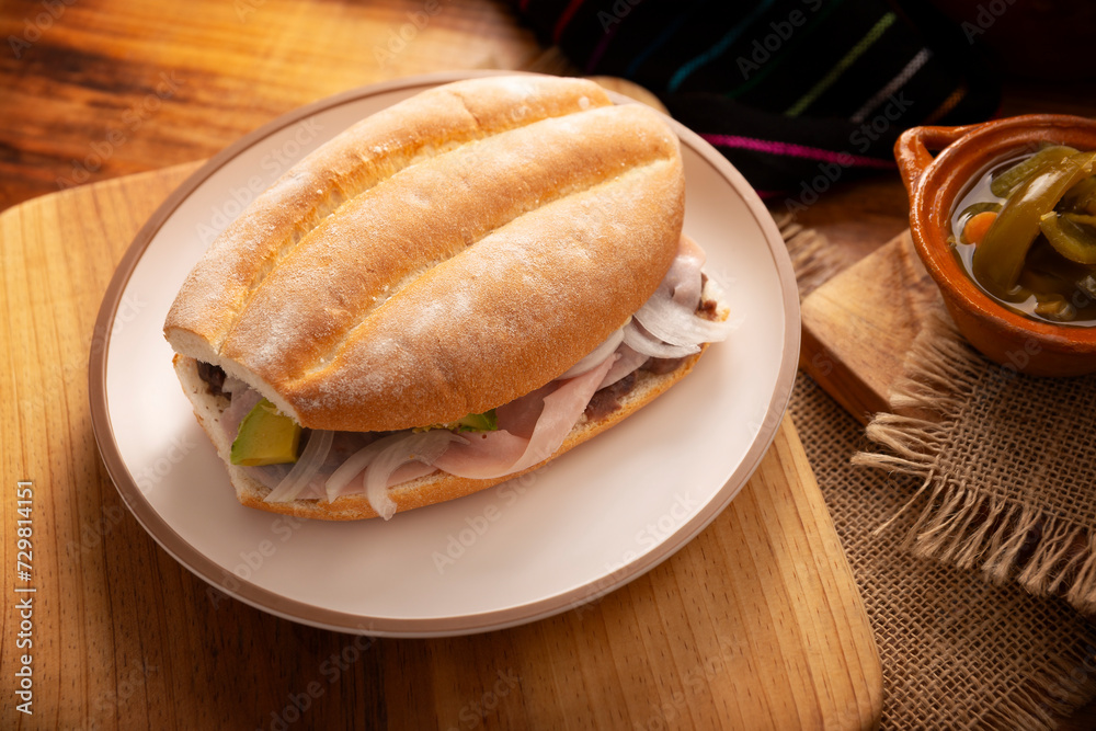 Mexican ham sandwich, in Mexico it is called Torta de Jamon, it is the