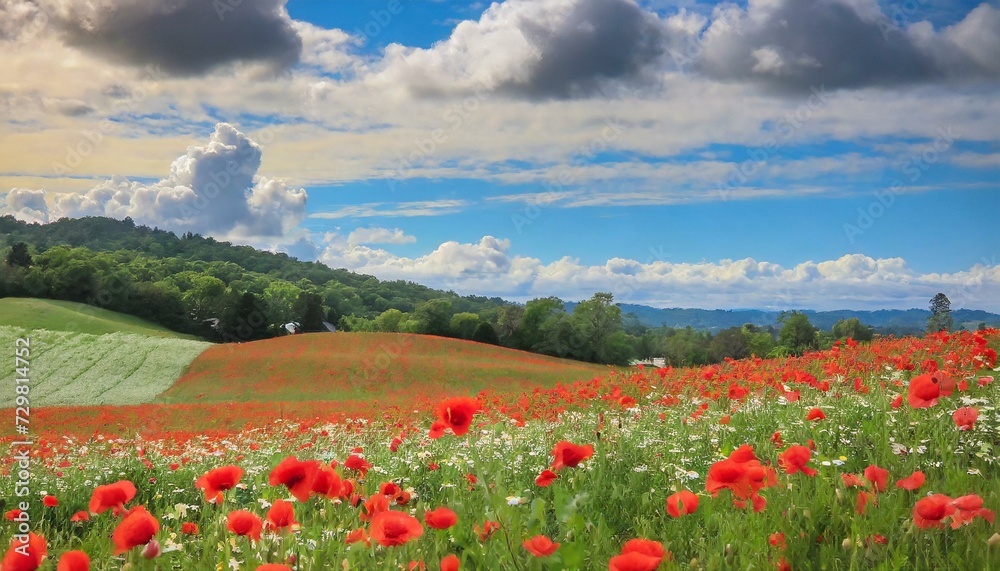 landscape with poppies