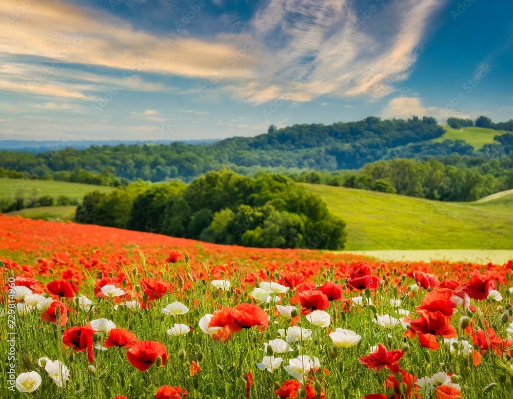 landscape with poppies