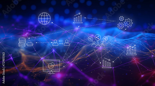 digital business financial transaction, cash flow in business, secure finance network, business finance concept photo