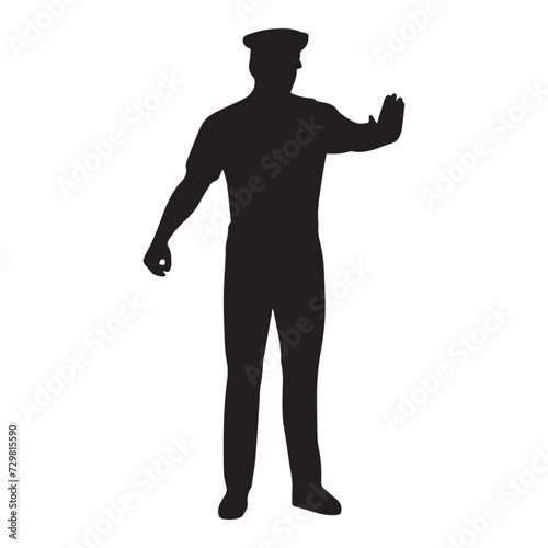 police silhouette vector isolated black on white background