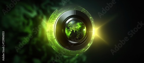 Fototapeta Naklejka Na Ścianę i Meble -  round world button.concept of being active in protecting the earth