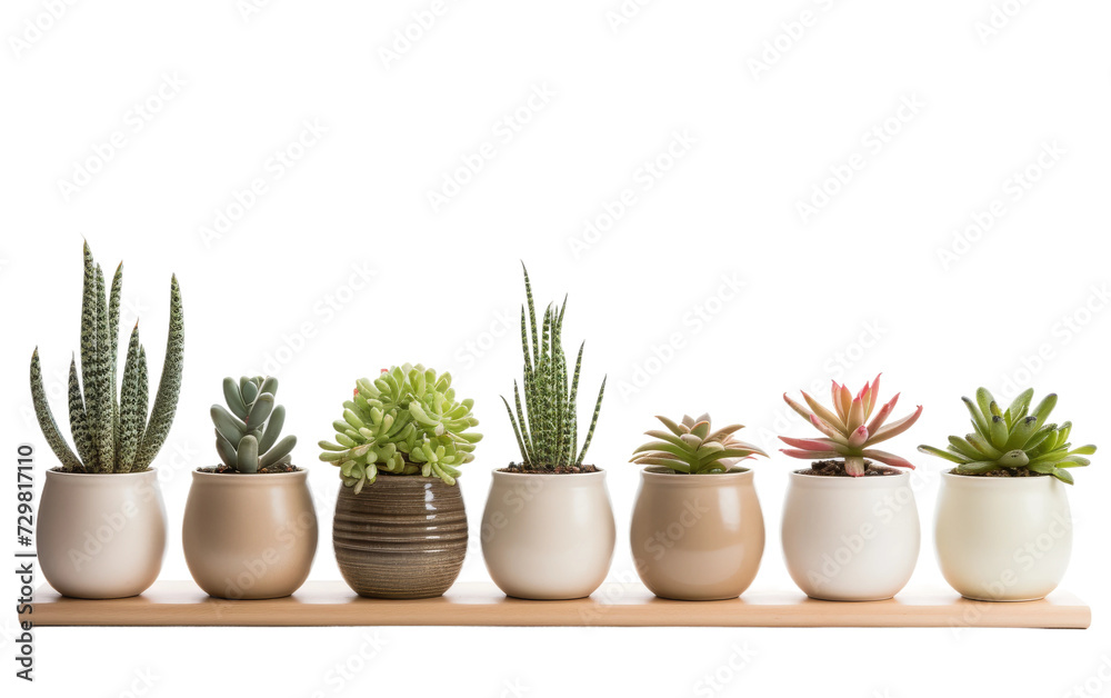 Windowsill with Ceramic Plant Pots in Isolation