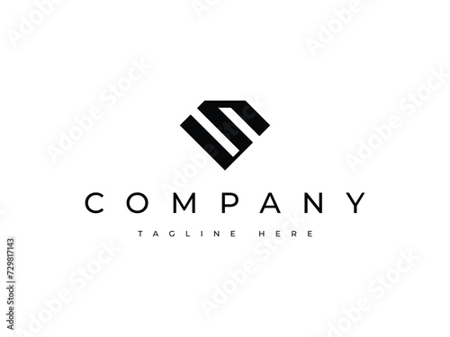 luxury letter S gold diamond logo