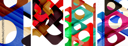Abstract background set, showcasing a dynamic interplay of triangles. Fusion of modern design and geometric allure
