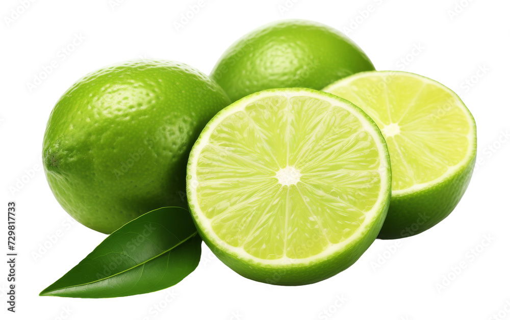 White Background Citrusy Lime Isolation