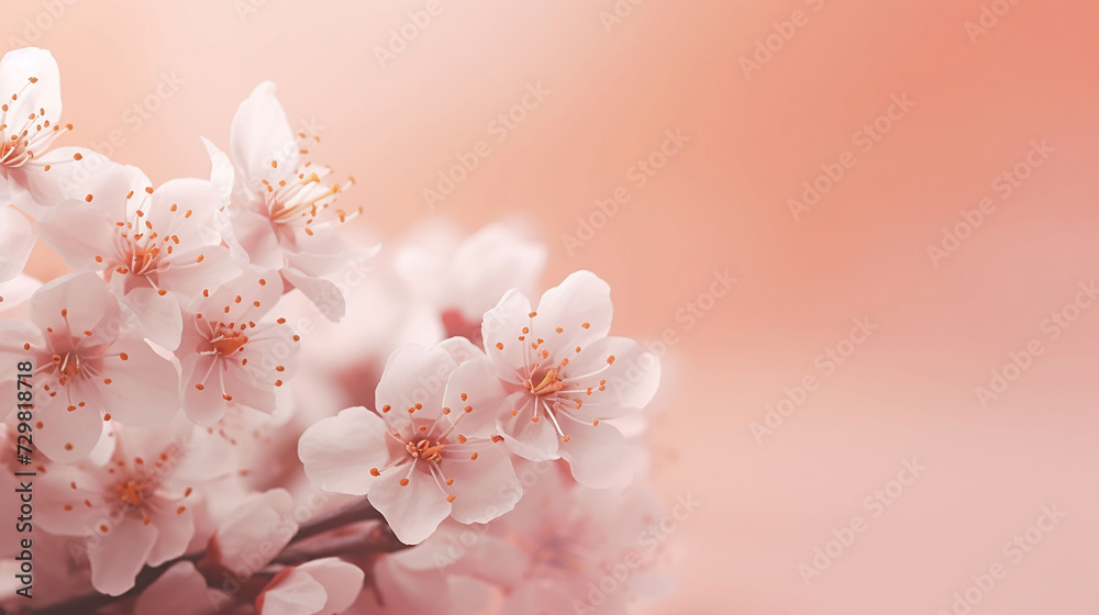 Beautiful flowers peach color blooming in the garden. GenerativeAI