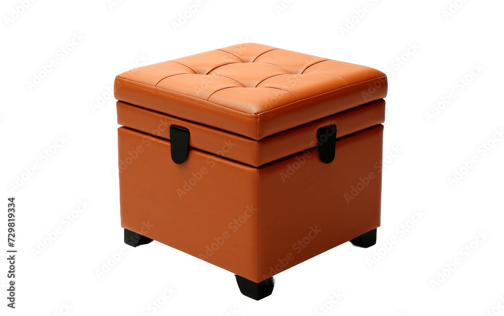 Collapsible Storage Ottoman: Isolated against White Backdrop on white background Collapsible Storage Ottoman: Isolated against White Backdrop on white background