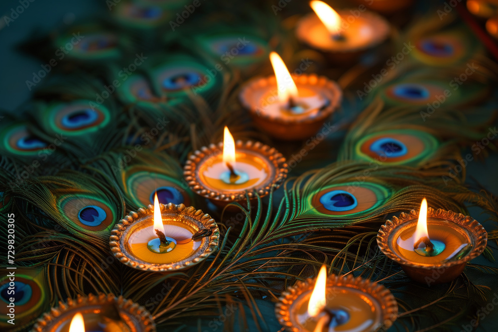 Shiny colorful background with illuminated Oil Lamps (Diya) for Diwali celebration. Shiny colorful background with illuminated Oil Lamps (Diya) for Diwali celebration.