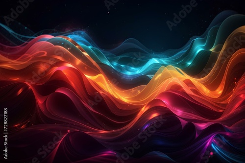 Colorful Abstract Background Of The Glowing Wave, created by ai generated
