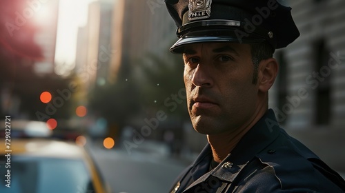 A Policeman Showing Expressions Of Serious Stress
