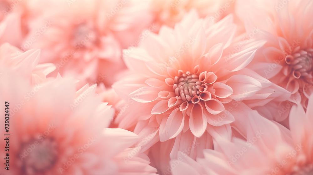 Fototapeta premium Beautiful flowers peach color blooming in the garden. GenerativeAI