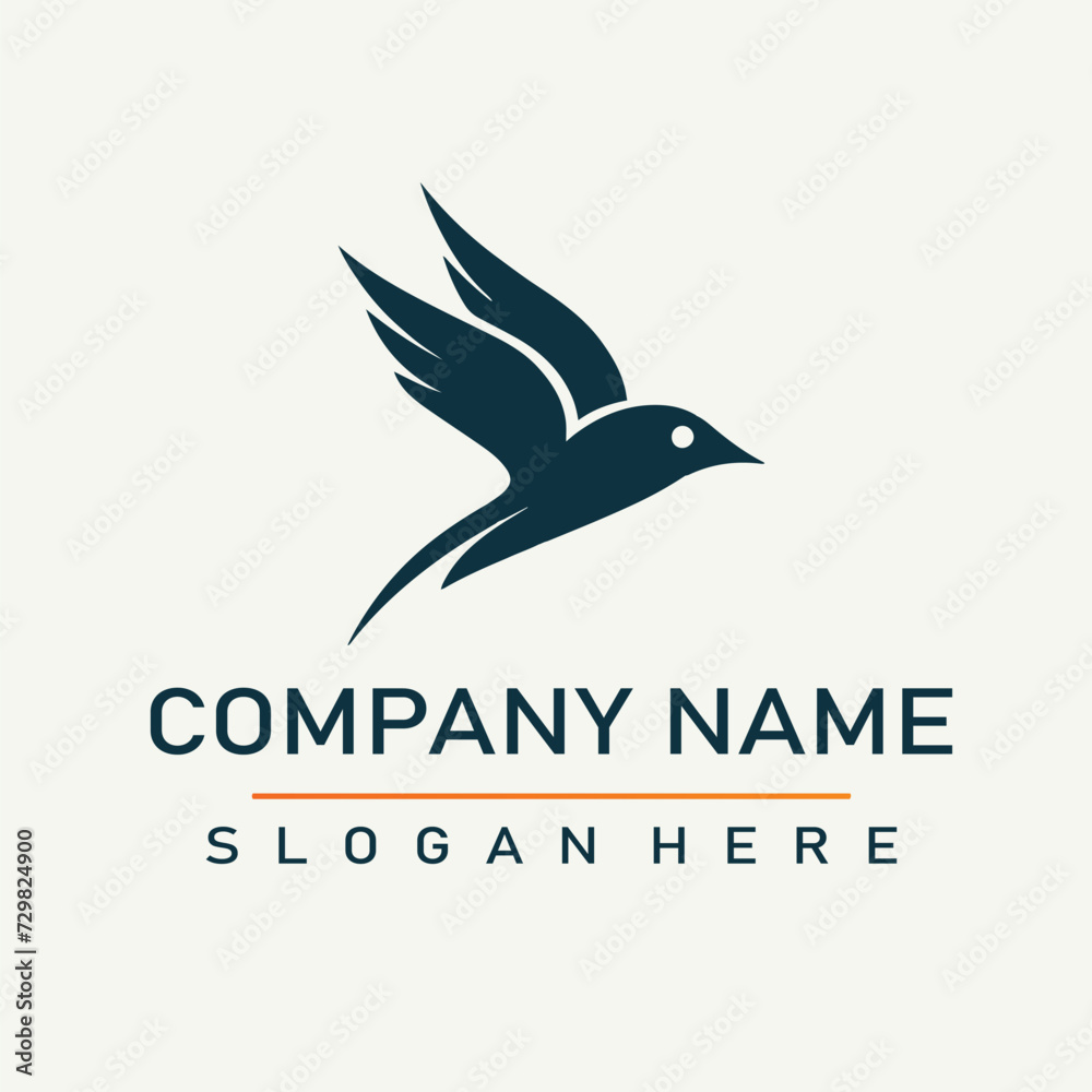 Naklejka premium bird solid color logo vector . business symbol , brand sign , digital icon isolated template on a white background 