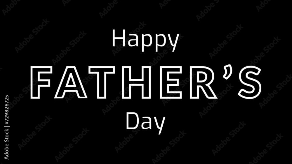Happy Fathers Day animation with rolling text effect on black and white background. Perfect for Father's Day celebrations around the world. Happy Fathers Day animation with rolling text effect on black and white background. Perfect for Father's Day celebrations around the world.