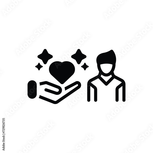 Black solid icon for empathy