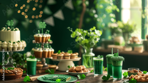 Green Party Decorations for a St. Patricks Day celebrations. © Jammy Jean