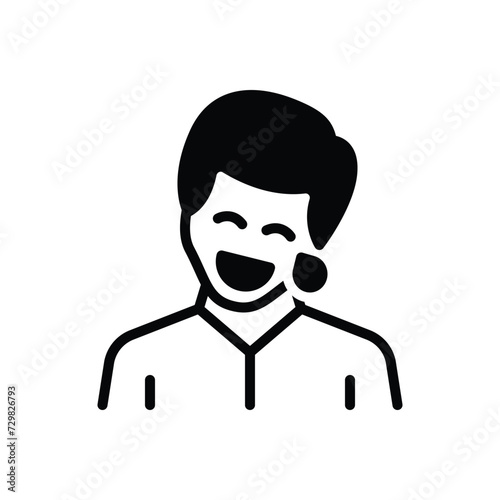 Black solid icon for laugh