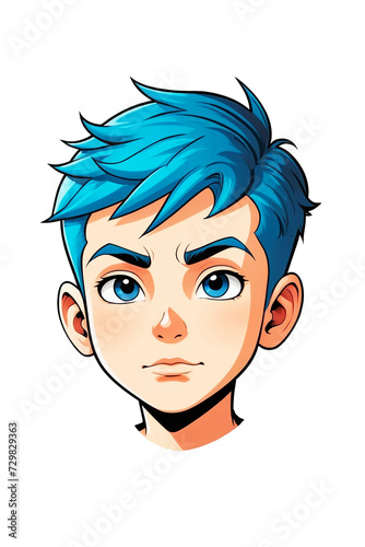 Boy cartoon head isolated illustration