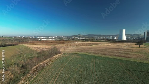 drone flight construction field Innovationspark Künstliche Intelligenz (ipai) in germany heillbronn  in January 2024 photo