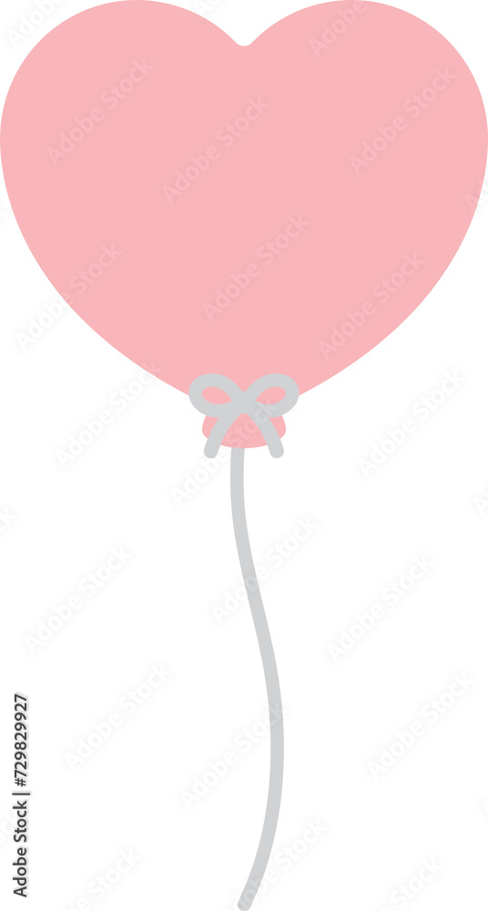 Cute pastel pink heart shaped balloons illustration. Baby and kids party decoration.