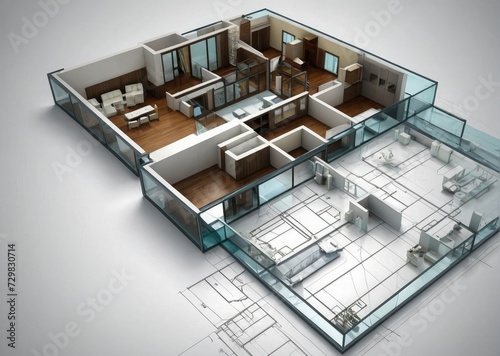 From Sketch to Reality Dream House Floor Plan in 3D Perspective
