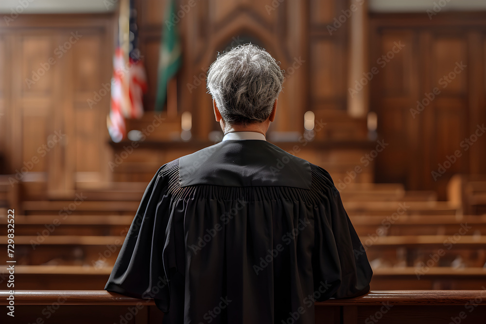 Back view of Judge in the Court Room