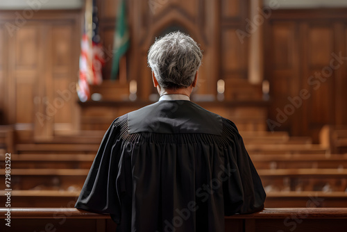Back view of Judge in the Court Room