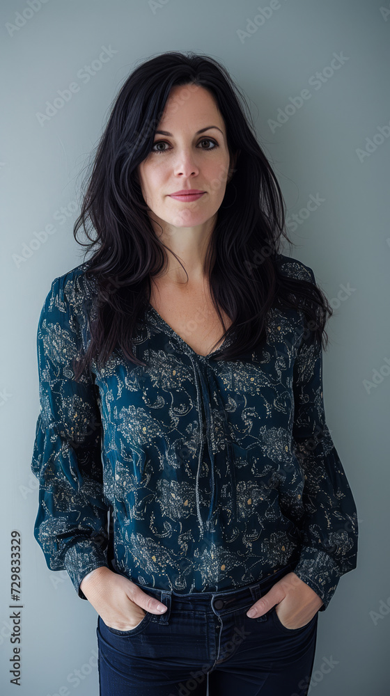 Confident middle aged woman portrait with copy space background Confident middle aged woman portrait with copy space background