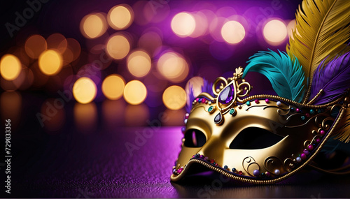 venetian mask on bokeh background Venice carnival festival