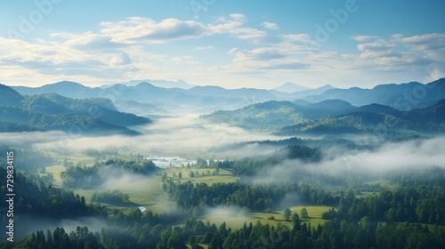 landscape quiet misty valley