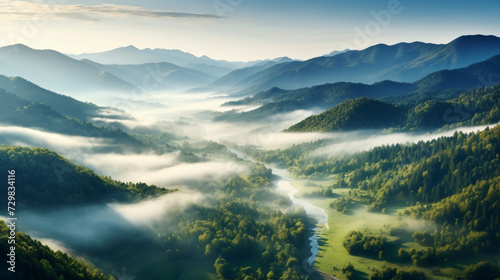 landscape quiet misty valley © Jafger