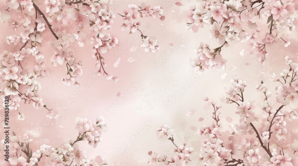  a close up of a pink background with a bunch of pink flowers on the left side of the image and a pink background with a bunch of pink flowers on the right side.