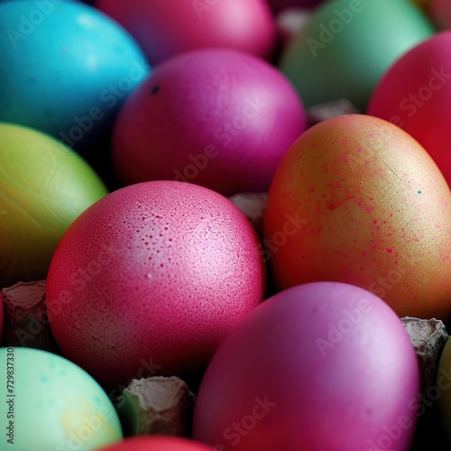  a pile of colorful eggs sitting next to each other on top of a pile of other colored eggs on top of a pile of brown and blue and green eggs on top of brown eggs.