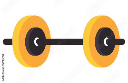 Flat Dumbbell Icon, Gym Fitness elements vector illustration.